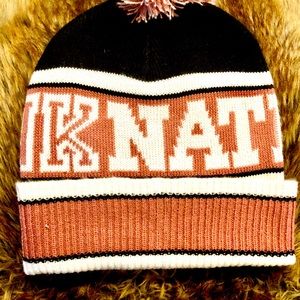 PINK beanie with pom pom